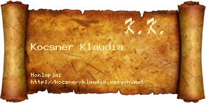 Kocsner Klaudia névjegykártya